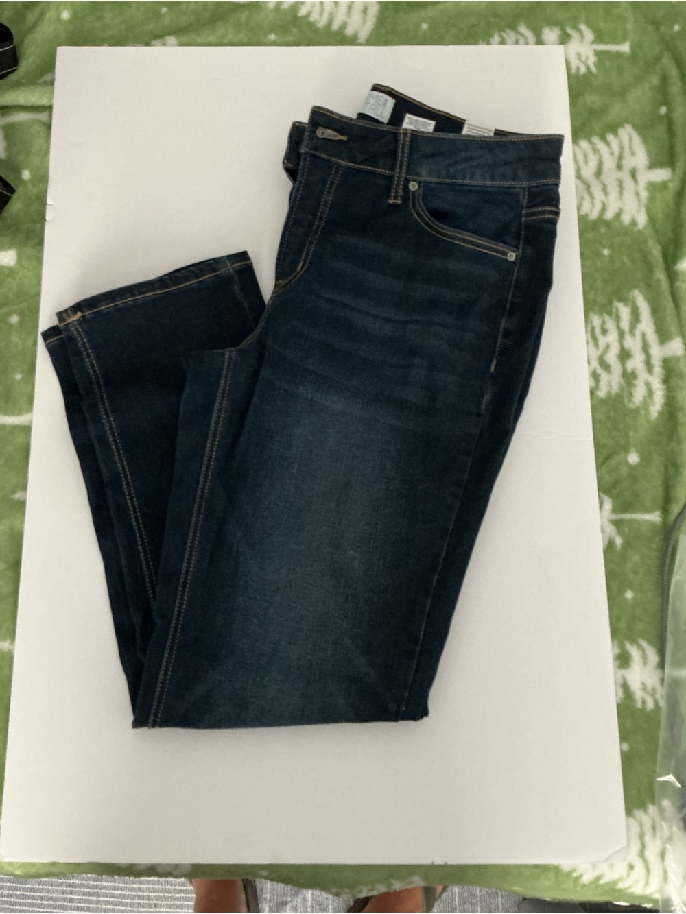 Time and Tru Dark Indigo Jeans with Contrast Stitching